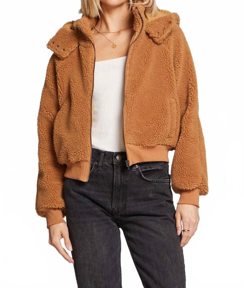 NEW SALTWATER LUXE alamoso teddy bear jacket in camel
